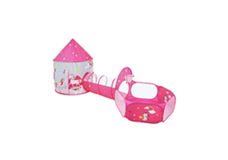 3 PIECE UNICORN CASTLE PLAY TENT TOY CRAWL TUNNEL