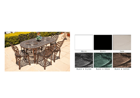 6 Seater Diamond with 85cm x 157cm Oval King Diamond Table