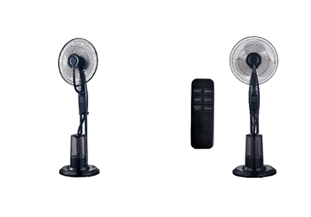 ALVA AIR - 40CM PEDESTAL MIST FAN 1.23M TALL (BLACK) WITH REMOTE (2022)