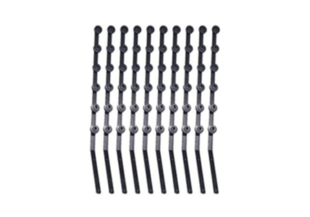 BRACKET SQ TUBE 6 LINE ANGLED - BLACK - PACK OF 10