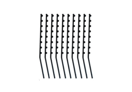 BRACKET SQ TUBE 8 LINE ANGLED - BLACK - PACK OF 10
