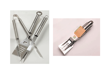 Braai Accessory 3Pc Nested Set Stainless Steel Fork Tongs And Spatula
