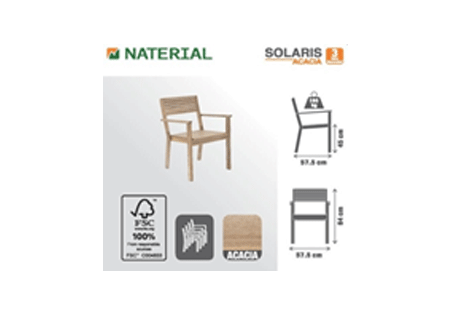 Dining armchair solaris fix NATERIAL acacia