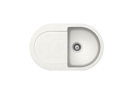 FRASA Cosmo single kitchen sink with drainer quartz / resin composite  L79cm x W50cm