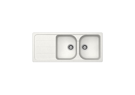 FRASA Crucial 80D double kitchen sink with drainer quartz / resin composite L100cm x W50cm