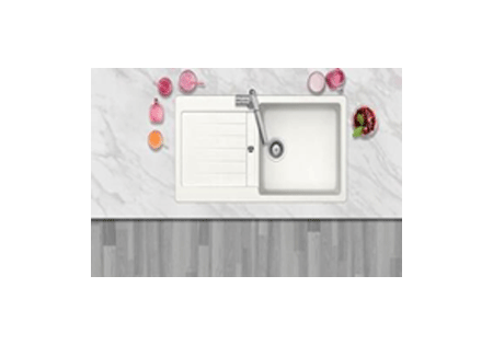FRASA Enigma 60D XL single kitchen sink with drainer quartz / resin composite  L100cm x W50cm