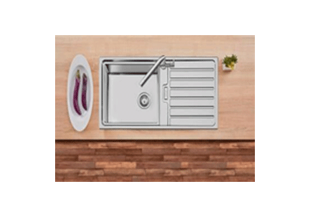 FRASA Taske 60D XL single kitchen sink with drainer stainless steel L100cm x W50cm