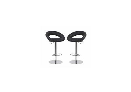 Faux Leather Swivel Cut-out Bar Stool - Set of 2