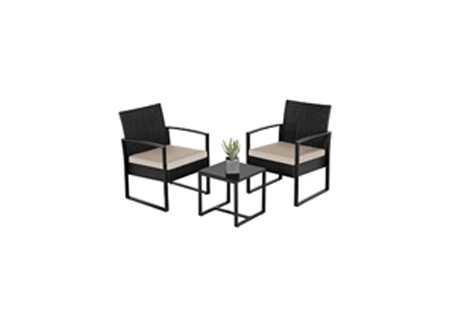 Fine Living Bay Rattan 3pc Set -Black