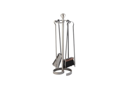 Fireplace Companion Set Grey Steel