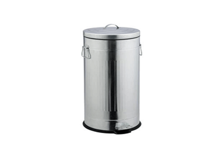 Lixeira de cozinha com pedal de aço inoxidável galvanizado 30 litros