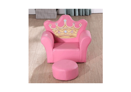 KIDS CHILDREN SOFA WITH FOOTSTOOL PU LEATHER - PINK