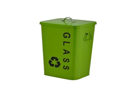 Lixeira de metal para cozinha 26 litros