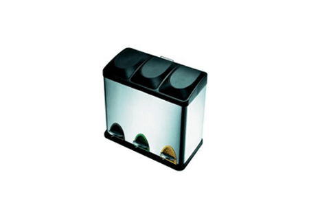 Kitchen Recycle Pedal Bin Chrome 15 Liters With 3 Compartments