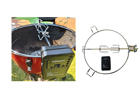 Lifespace Rotisserie Ring for 57cm Kettle Braai with Motor, Shaft & Prongs