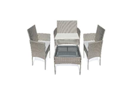 Lifestyle Outdoor Rattan 4pc Set - Grey/D.Grey