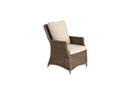 NATERIAL MANHATTAN DINING ARMCHAIR ALU FRAME PE HALF ROUND WICKER