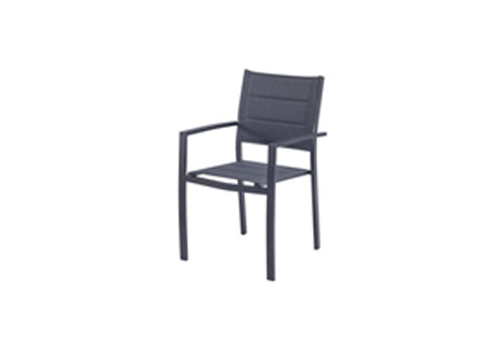 NATERIAL ORION BETA ARMCHAIR ALU TEXT 2X1 PADDED DARK GREY