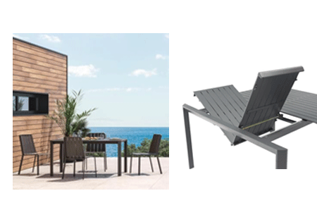 Outdoor Dining Table Idaho Butterfly Dark Grey