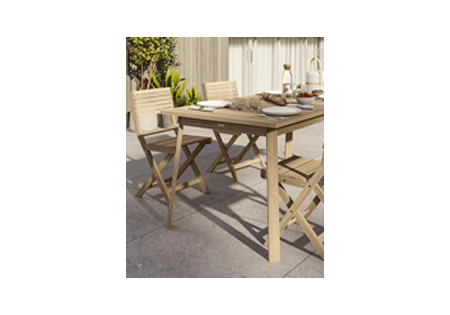 Outdoor Dining Table NATERIAL Solis Butterfly Extendable Natural