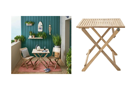 Outdoor Dining Table NATERIAL Solis Origami Natural