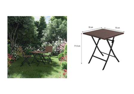 Outdoor Dining Table Zena Origami Dark Brown
