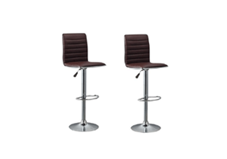 Pair of Elegant High-Back Barstools With Swivel And Footrest
