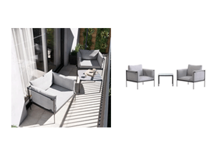 Patio Furniture Set NATERIAL Levo Dark Grey