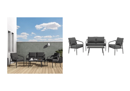 Patio Furniture Set NATERIAL Talmo Anthracite