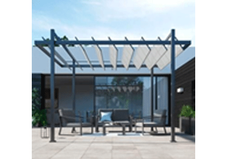 Pergola Elysia Aluminium Textilene 310 cm X 350 cm Dark Grey