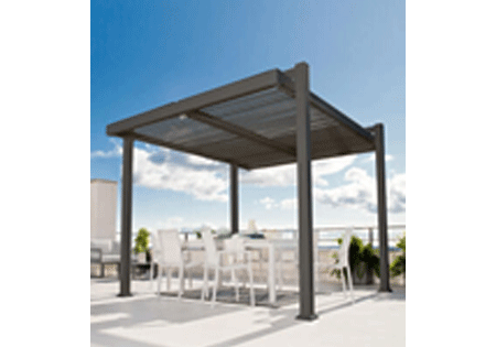 Pergola Equinox 320 cm X 360 cm Dark Grey Aluminium