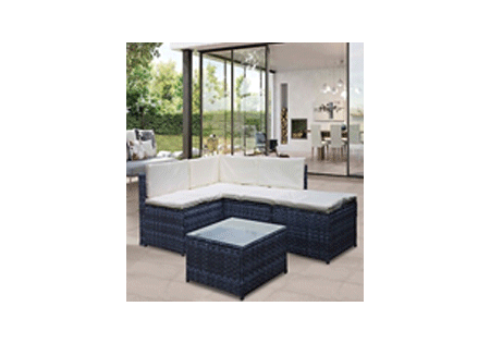 Rattan Livorno - 4pc - Marbled Black