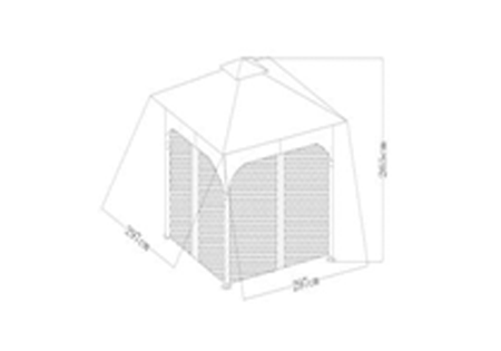STEEL FRAME FOR GAZEBO 3 M X 3 M X 2.7M GREY