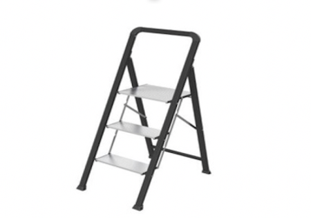 3 FOLDING STEP ALUMINUM STOOL WITH STEEL FRAME