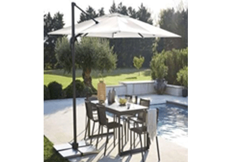 Side umbrella square white 290cm x 290cm 250g aluminium