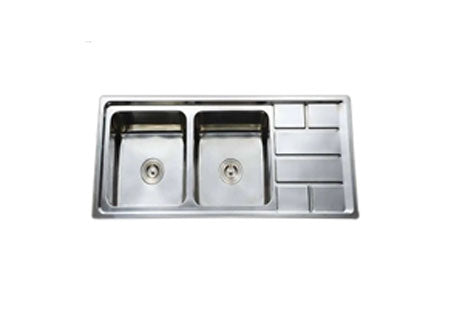 Sillago Panfila Machine Double Bowl With Side Kitchen Sink