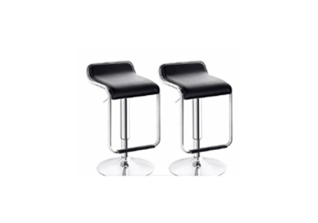 Stylish Lowback PU leather barstools - set of 2