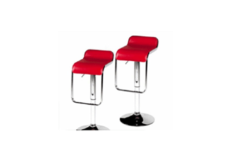 Stylish Lowback PU leather barstools - set of 2