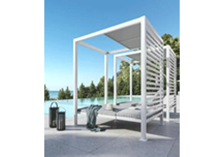 Sun Lounger Gazebo Double Bed Litos White