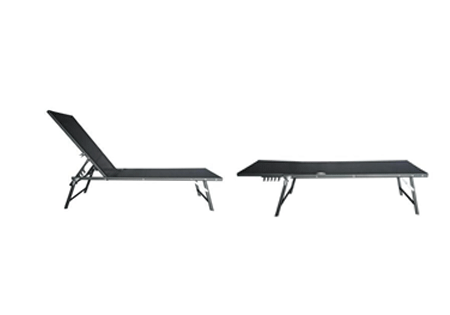 Sun Lounger Mallorca Steel Textylen Black