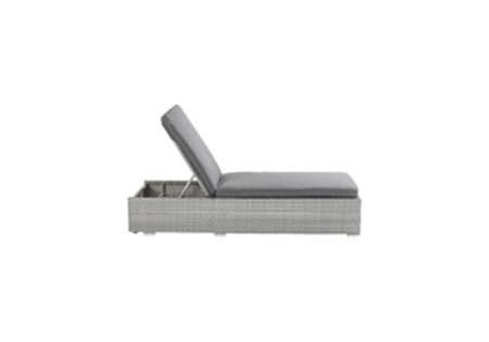 Sun Lounger Naterial Davos Wicker-Alu Grey