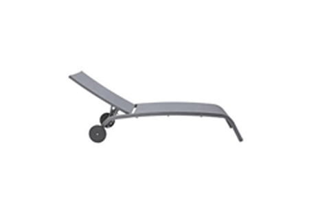 Sun Lounger Naterial Lyra Fix With Wheels, 60% Aluminium 25% Textilene H 95cmxL207cmxW63cm Light Grey
