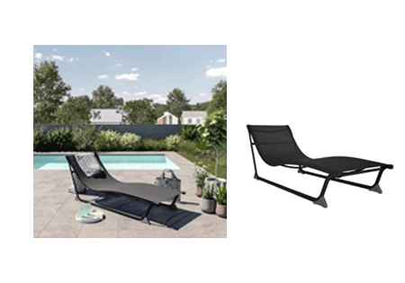 Sun Lounger Wave Alu Anthracite 197X71/68