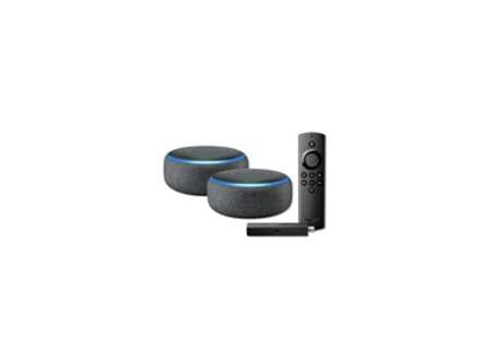 Amazon Bundle 1 Fire Stick & 2 Echo Dot 3rd Gen Charcoal