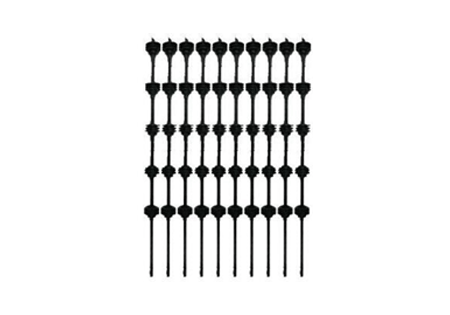 BRACKET SQ TUBE 8 LINE STRAIGHT - BLACK - PACK OF 10