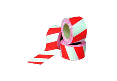 Barrier tape / safety tape red & white 500m