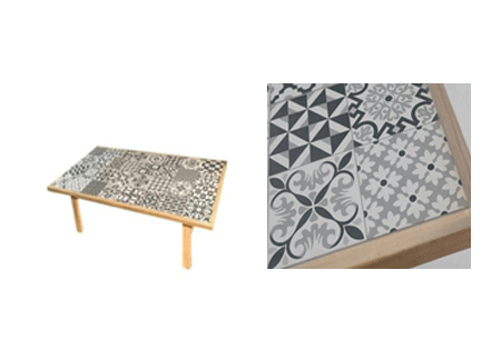 COFFEE TABLE SOHO BLACK AND WHITE 103X70X40CM ACACIA-CERAMIC