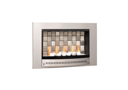 Classic Gas Fireplace CHAD O CHEF Tiled Back