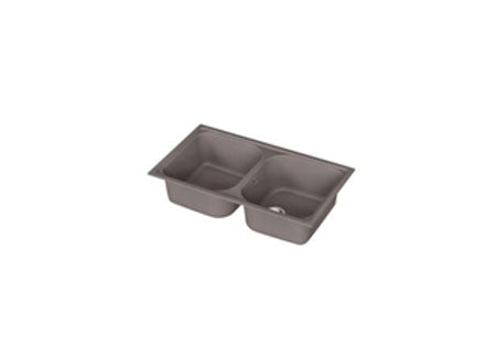 DELINIA Elbe double kitchen sink quartz / resin composite L86cm x W50cm