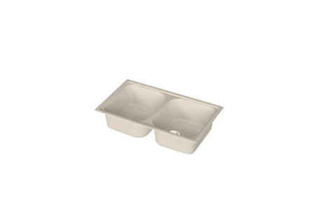 DELINIA Elbe double kitchen sink quartz / resin composite L86cm x W50cm